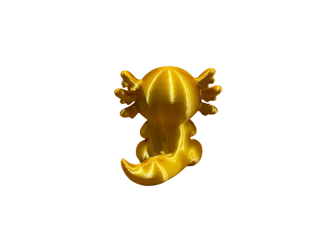 Golden Standing Axolotl Guardian Statue