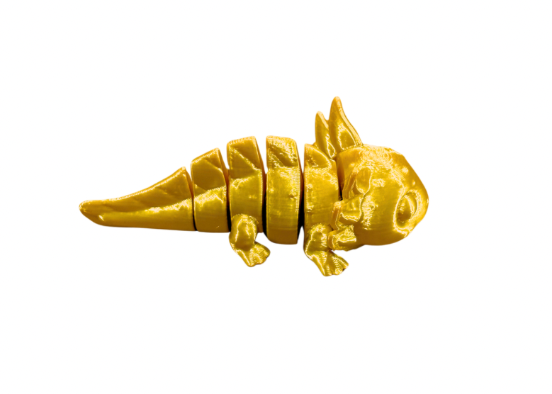 Golden Axolotl – Articulated Plexi 3D Printed Display Collectible
