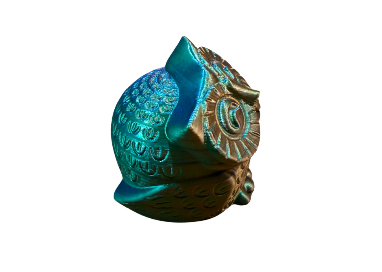 Multi-Color Bronze Owl – 3D Printed Display Collectible Figurine