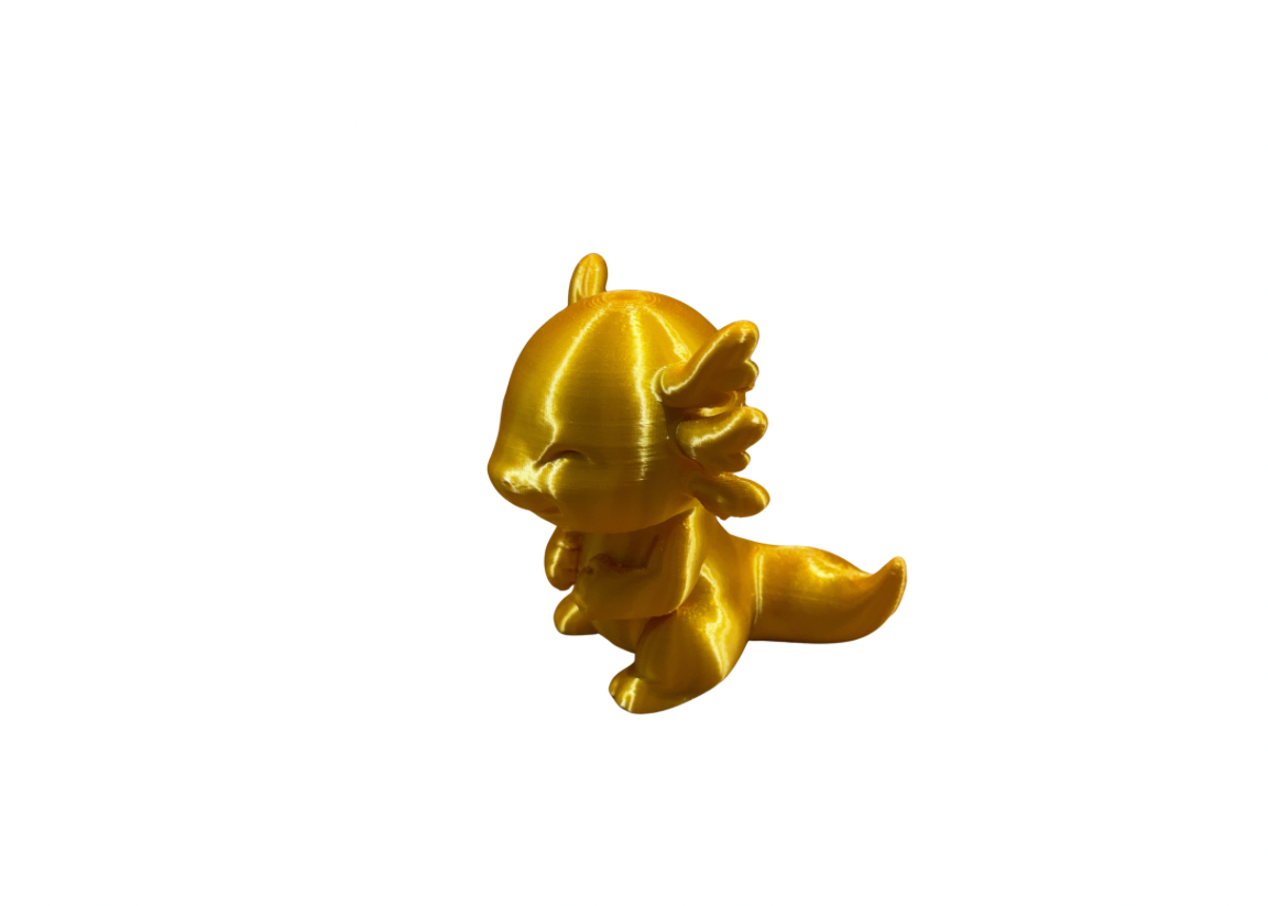 Golden Standing Axolotl Guardian Statue