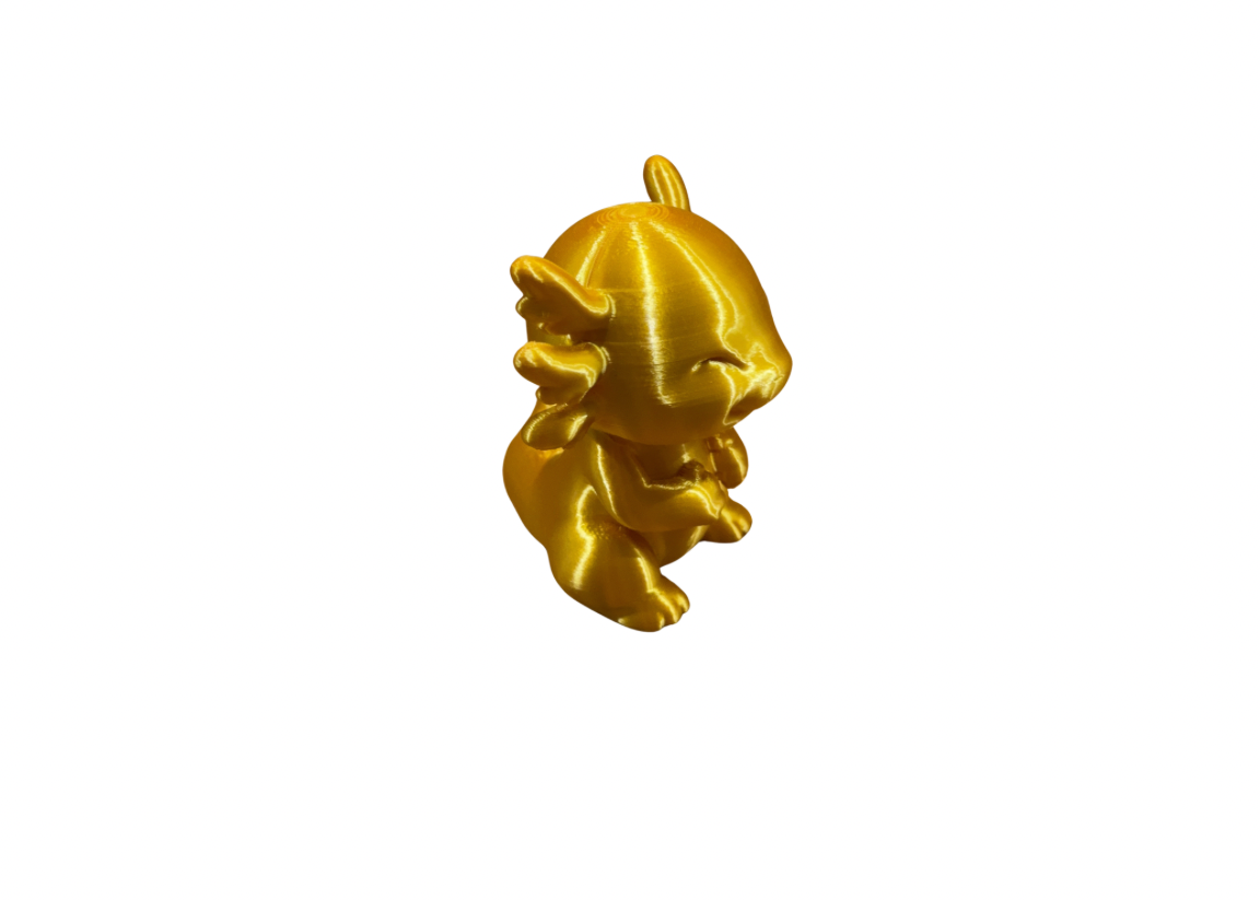 Golden Standing Axolotl Guardian Statue