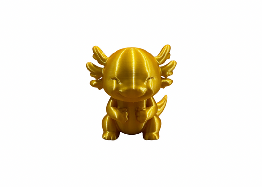Golden Standing Axolotl Guardian Statue