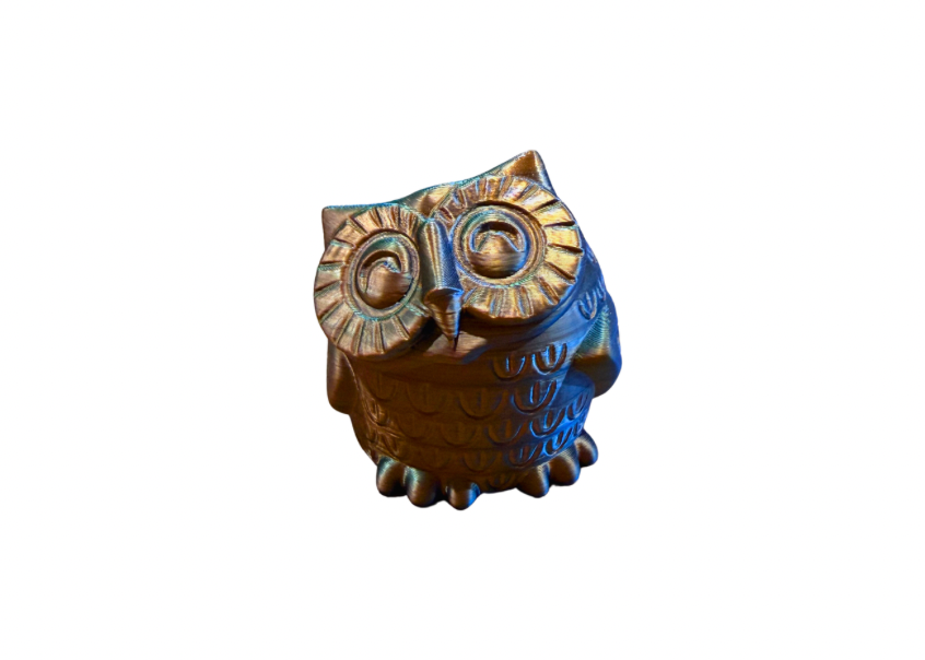 Multi-Color Bronze Owl – 3D Printed Display Collectible Figurine