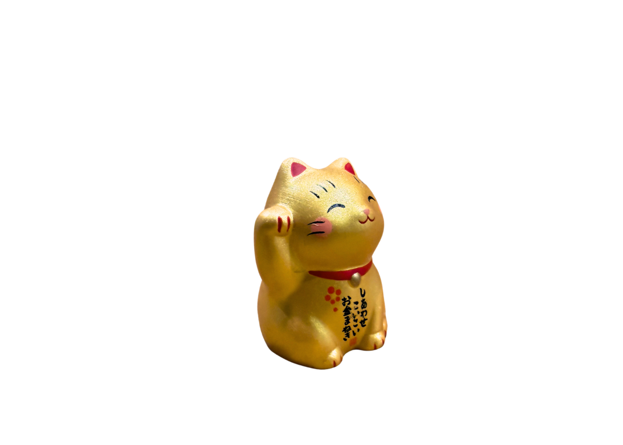 Mini Maneki Neko Lucky Cat – Japanese Ceramic Fortune Cat with Inside Fortune Slip