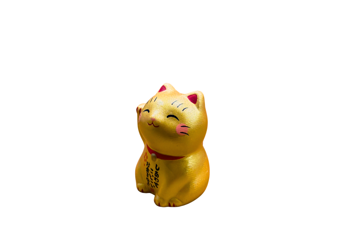 Mini Maneki Neko Lucky Cat – Japanese Ceramic Fortune Cat with Inside Fortune Slip